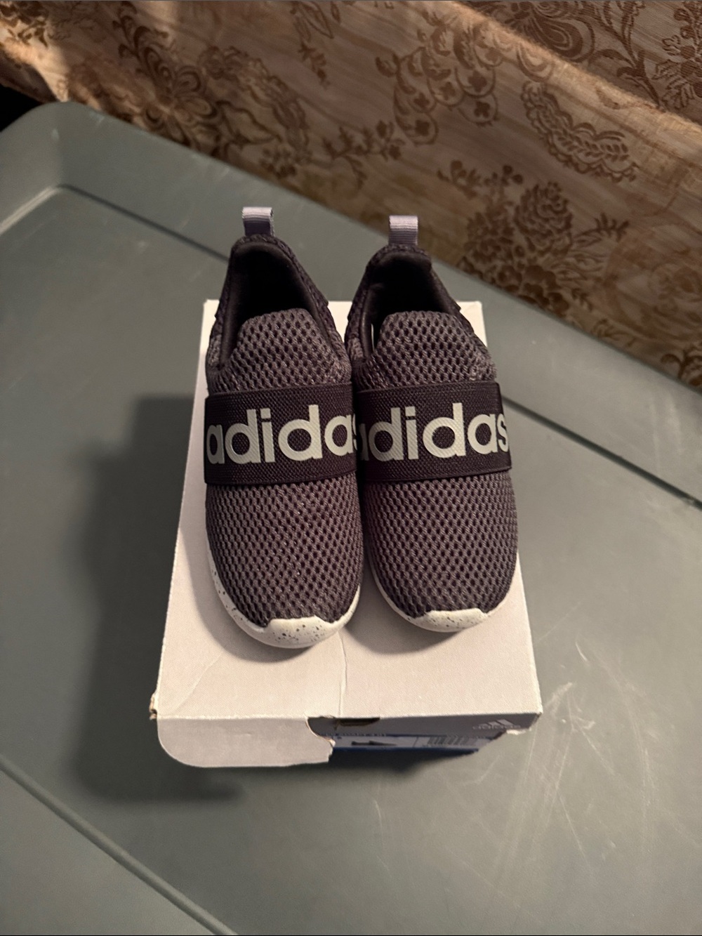 adidas Kids Slip-On Mesh Sneakers in Charcoal Grey